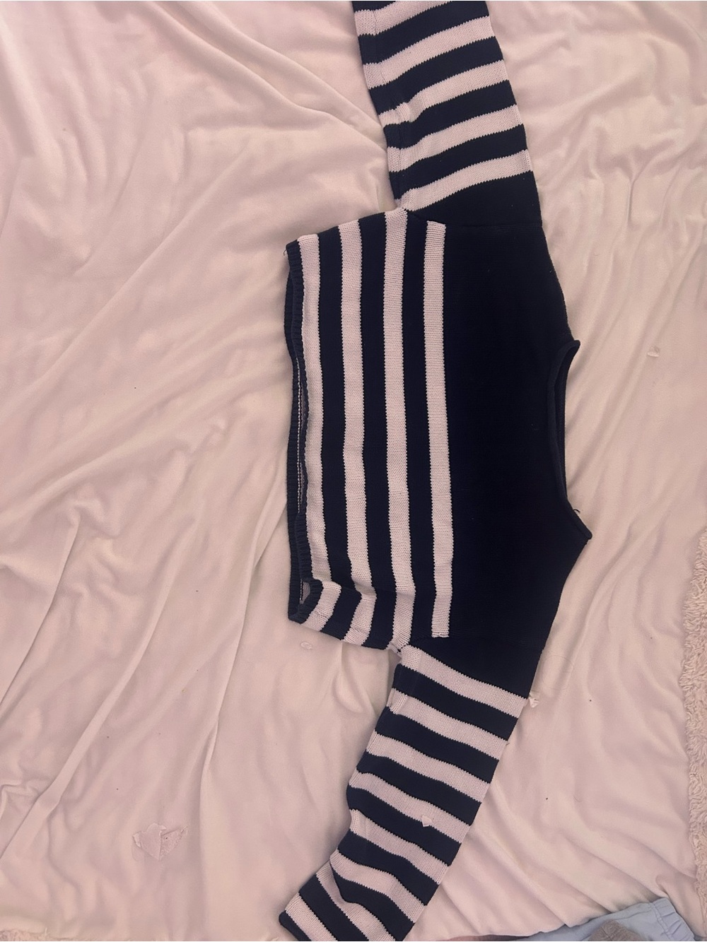 Garage navy and white striped sweater